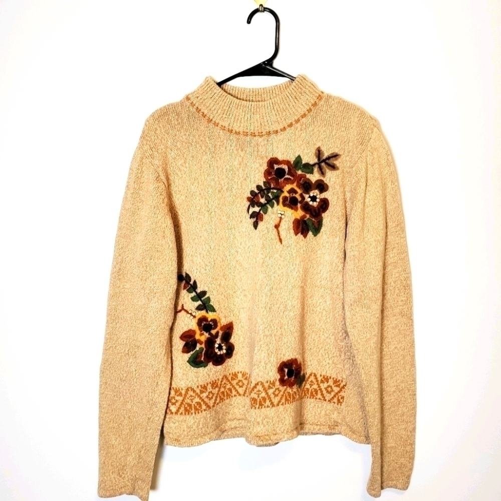 Vintage Cottagecore Floral Sweater